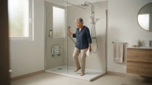 Aménagement de salle de bain PMR : douche à l'italienne, prix et sécurité senior